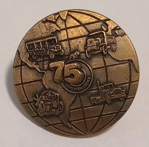 RARE! Mack Truck Pin 75th Anniversary 1975 Globe Lapel Pin Tie Tack Hat Pin - Picture 4 of 7