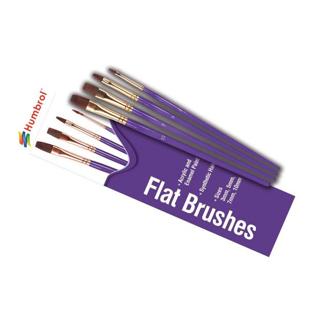 Humbrol AG4305 Flat Brush Pack of 4
