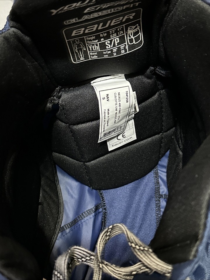 Youth Bauer Hockey Nexus 400 Classic Fit Blue Padded Pants Size Small