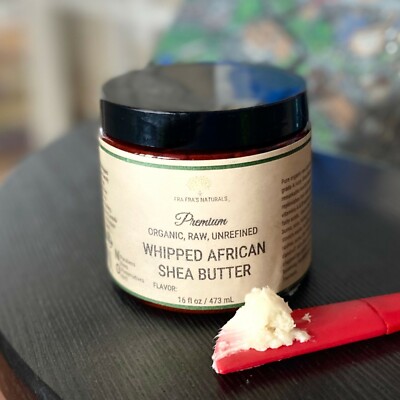 Premium Organic Raw Unrefined Whipped African Shea Body Butter - Unscented 16 oz