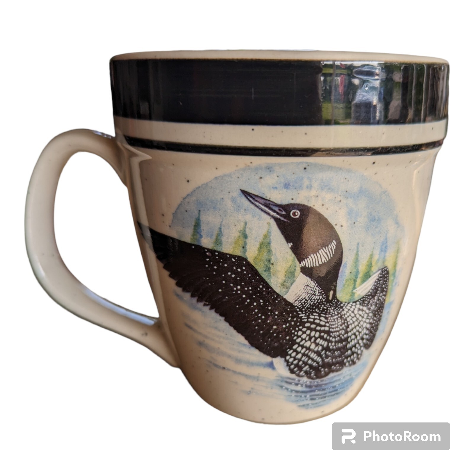 Folkcraft LOON LAKE Stoneware Scotty Z Large Tea Coffee Mug EUC eBay