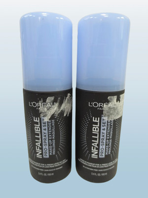 L'OREAL INFALLIBLE PRO-SPRAY & SET MAKEUP EXTENDED SETTING SPRAY 3.4 OZ NWOB 2PC