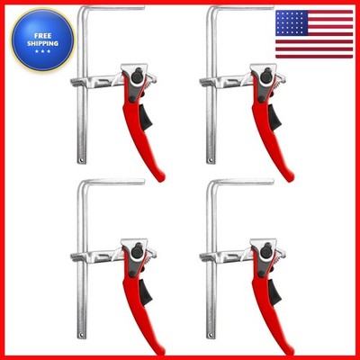 Qwork Ratcheting Table Clamp 4 Pack Quick Release Bar Clamp 6-5/16 Capacity And