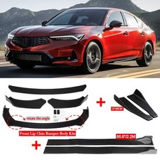 Front Bumper Chin Lip Spoiler Splitter Body Kit Glossy Black For Acura Integra