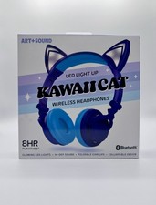 ART SOUND LED Light Up Kawaii Cat Bluetooth Wireless / Wired Headphones New