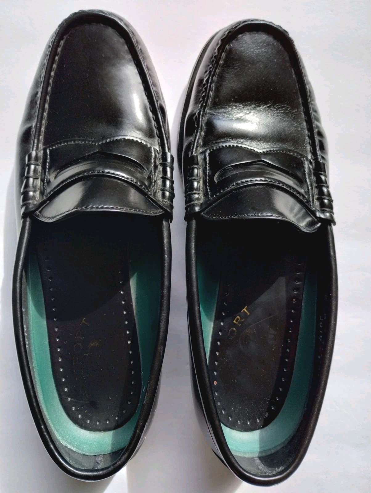 Dexter Solid Shell Black Leather Penny Loafers Me… - image 2