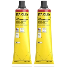 Stanley S430 High Temp Gasket Maker RTV Silicone Sealant, 2.36oz 2 Pack - Red