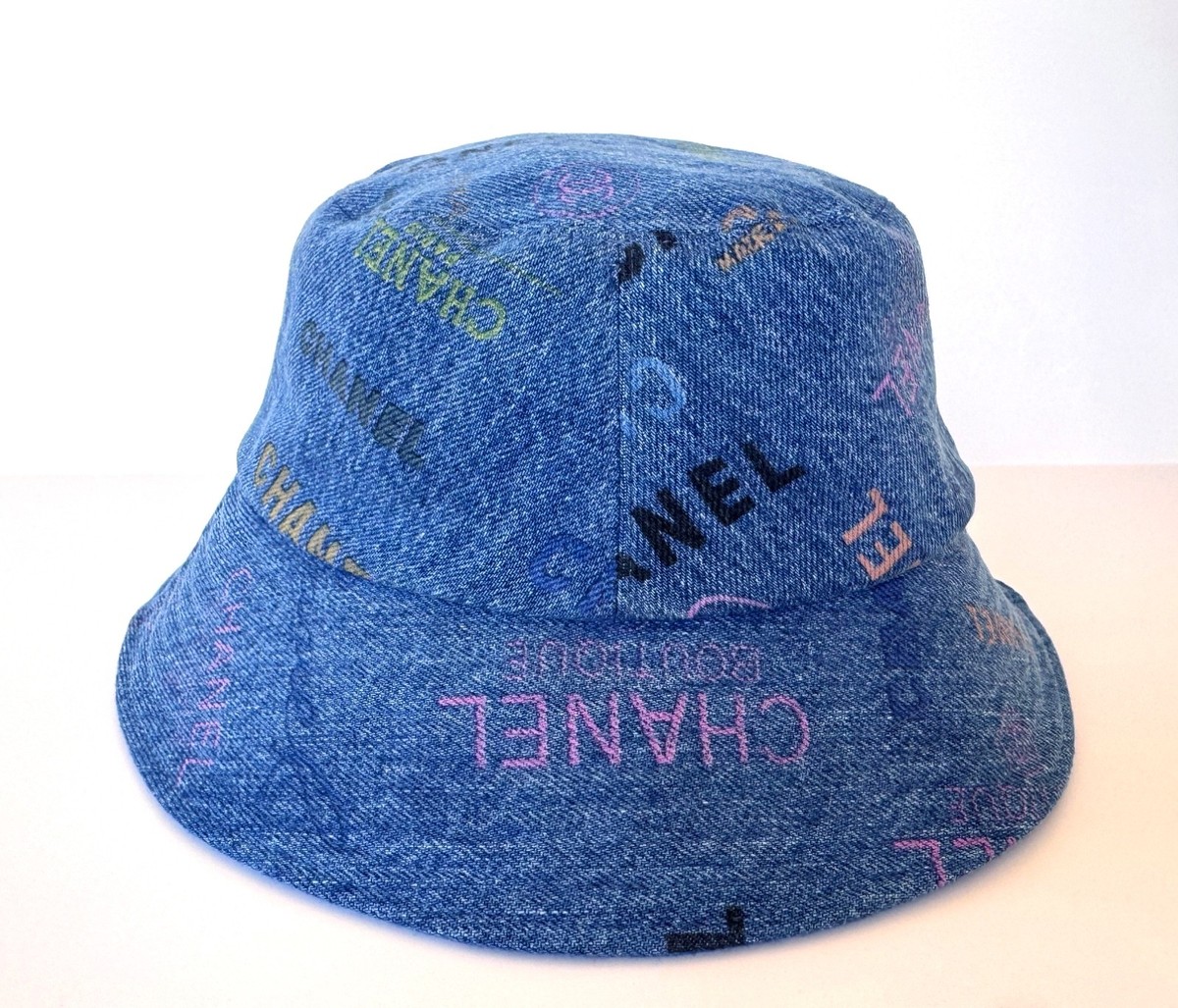 NWT 22P CHANEL BLUE DENIM MULTICOLOR BUCKET CLOCHE HAT S | eBay