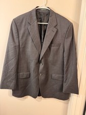 Lauren Ralph Lauren Wool Suit Mens 42R Gray Pinstripe Jacket Pants 2-Piece 35x29
