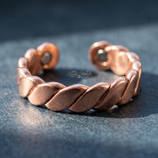 Pure Copper Magnetic Ring Braided Cuff Band Adjustable Daily Wellness Companion