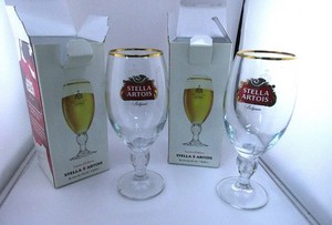 2 New  In Box! Stella Artois Chalice 33CL Beer Glasses Kentucky Derby 141