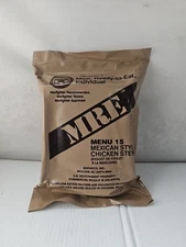 Military MRE Meal Ready To Eat - Menu 15 - Mexican Style Chicken Stew  Free Ship