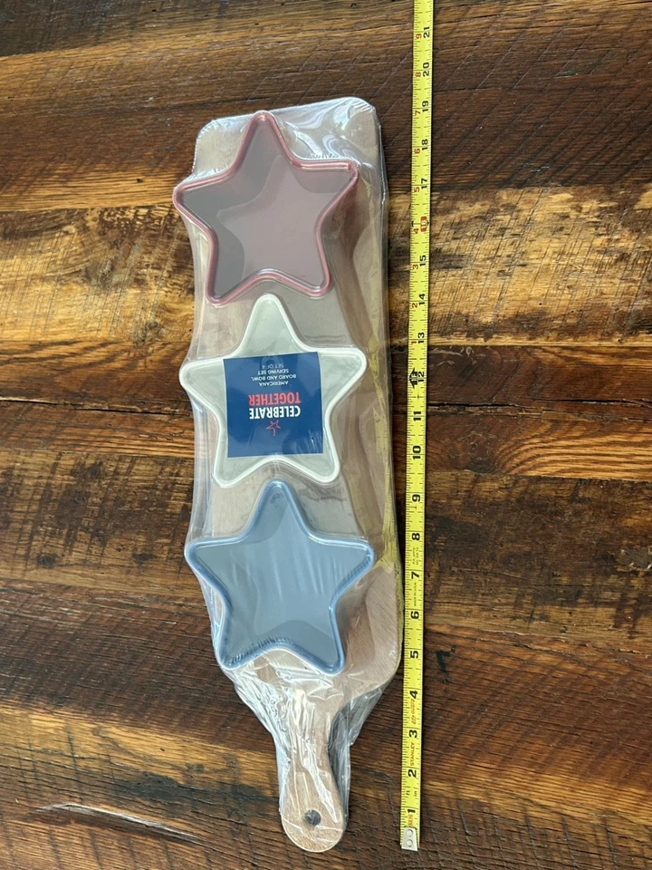 Kohls 4th of July Americana Celebrate Together Board & Star Bowl Set - Red White - Image 3 of 4