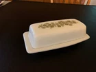 VINTAGE PYREX SPRING BLOSSOM GREEN CRAZY DAISY 7" BUTTER DISH 72-B