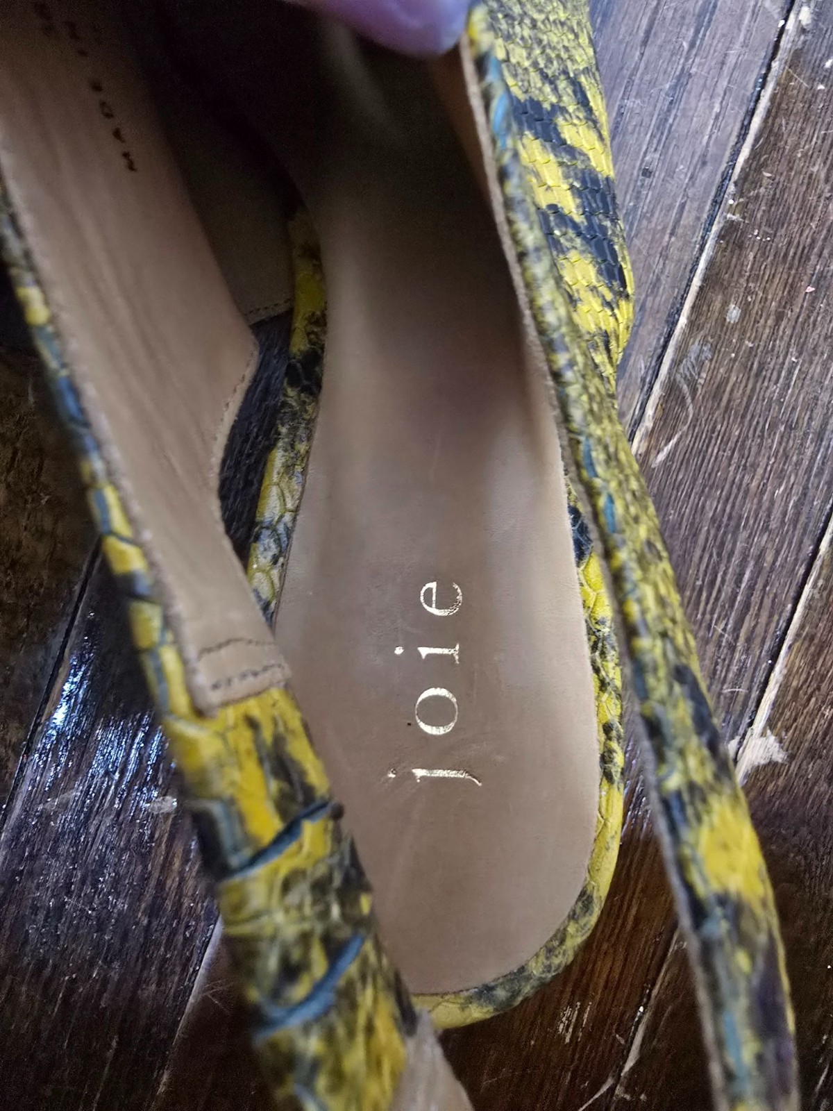 Joie Rines Pump Mustard Yellow Python Snakeskin s… - image 11