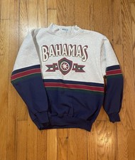 Vintage Sun Triangle Bahamas Sweatshirt Size Medium Retro 80s Color block