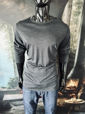 Icebreaker LS Dark Heather Gray Cool-Lite Crew Merino Wool Performance Knit XL