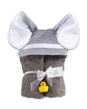 Grey Elephant Hooded Minky Towel for Infants, Babies, Toddlers, Children