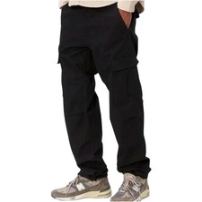Carhartt WIP Aviation Pants Cargo Relaxed Fit Trousers Tapered Black 30x32