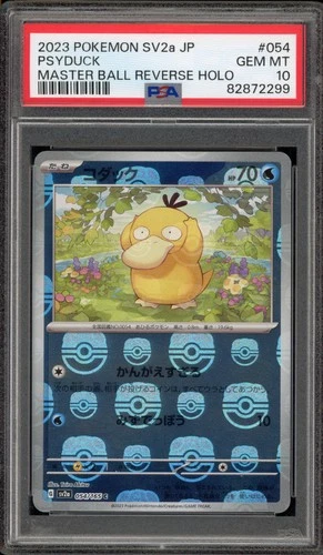 Pokemon Psyduck 151 sv2a Japanese Master Ball Reverse Holo #054 PSA 10 Gem Mint