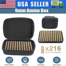 9mm Ammo Box 216 Rounds Ammunition EVA Storage Bag Bullet Holder Case Outdoor