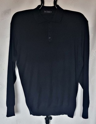 SWEATER AUTHENTIC PAUL R SMITH SOLID BLUE KNITTED WOOL BLEND MENS SIZE US XL