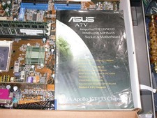 Asus A7V Motherboard WITH MEMORY, CPU AND MANUAL---COMPLETE --NOT A SALVAGE ITEM