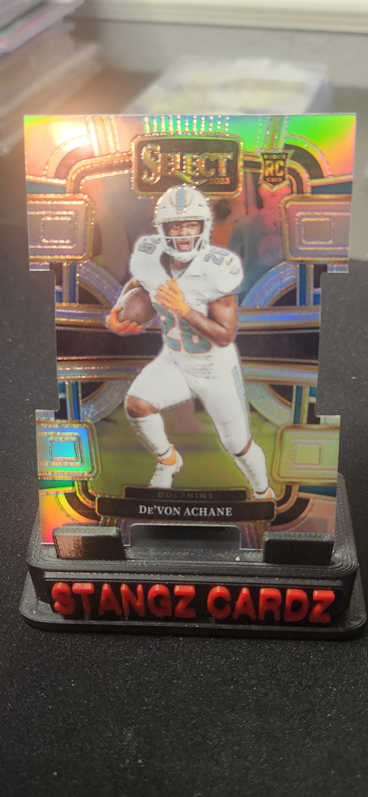2023 Panini Select - Concourse De'Von Achane #63 Silver Prizm Die-Cut (RC)