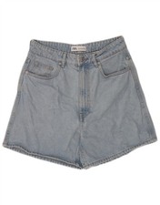 ZARA Womens High Waist Denim Shorts EU 38 Small W28 Blue Cotton AO03