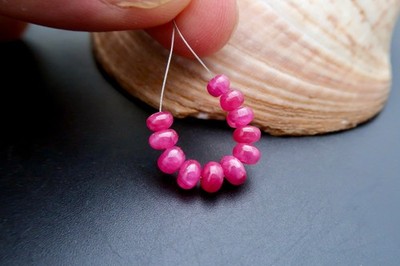 STUNNING GEM GRADE ROCKLAND RUBY BEAD SET - VIBRANT RICH GEL RED & PINK *NATURAL
