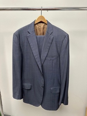 Neiman Marcus Isaia Napoli 2-piece Pin-stripe Blue-Gray suit 46L