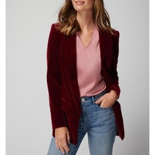White House Black Market open front velvet blazer jacket size 12 WHBM