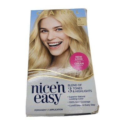 Clairol Nice'n Easy Permanent Hair Dye 10 Extra Light Blonde Hair Color