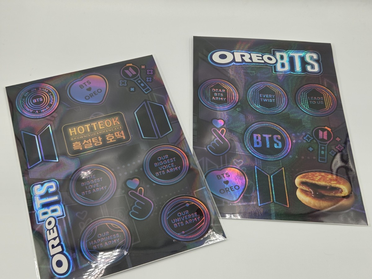 Official BTS x OREO Collaboration Special Hologram Sticker 2 Sets