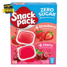 Zero Sugar Strawberry and Cherry Flavored Low Calorie Juicy Gels Cups, 3.25 Oz.,
