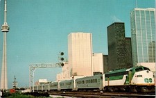 1977 Toronto CN Tower GO Train FP-7 906 Postcard Mary Jayne's Railroad