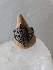 Witch Knot Ring silver plated Celtic Amulet Adjustable Band Women Jewelry