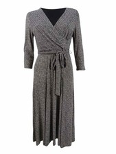 Lauren by Ralph Lauren Women's Herringbone Jersey Dress (2, Champagne/Black)
