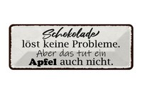 Blechschild Spruch 27X10Cm Schokolade LöSt Keine Probleme Dekoration