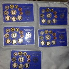 Circulated coin set-Germany mirror shine 1994 (embossing A-D-F-G-J) original packaging
