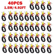 40Pcs 1.5m/4.92ft AV Male to Male 3 RCA Audio Video Composite Cables Gold Plated