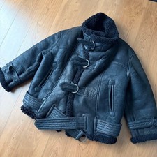 Issey Miyake Mouton Leather Jacket 80s Black Rare Used