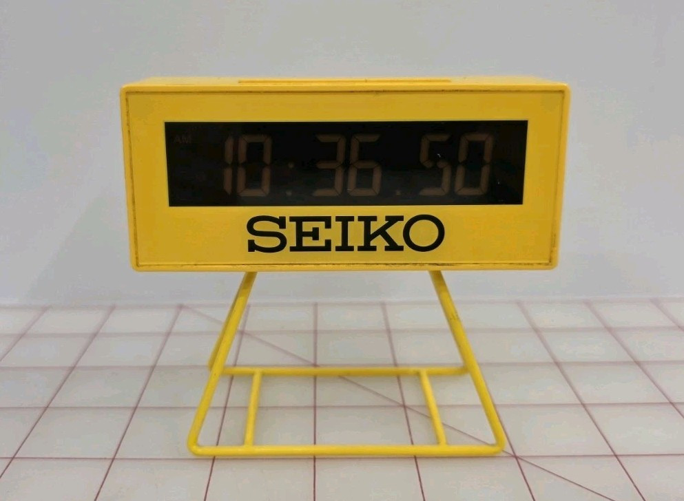 Seiko Miniature Marathon Mini Timer Alarm Clock QHL062Y SQ815Y