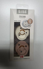 Bibs Colour Collection Soft Natural Rubber Pacifier Size 1 Ivory Blush color