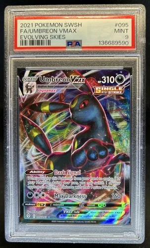 2021 Pokemon SWSH Evolving Skies Umbreon VMAX #095/203 PSA 9