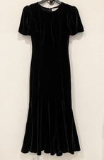 NEW RHODE Arabella Black Velvet Midi Dress Size 0