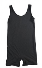 Black Nylon Spandex Sleeveless One-Piece Bodysuit Size Medium