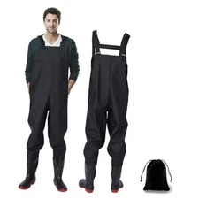 Waterproof Fishing Waders for Men & Women - Lightweight, Durable M12 Black