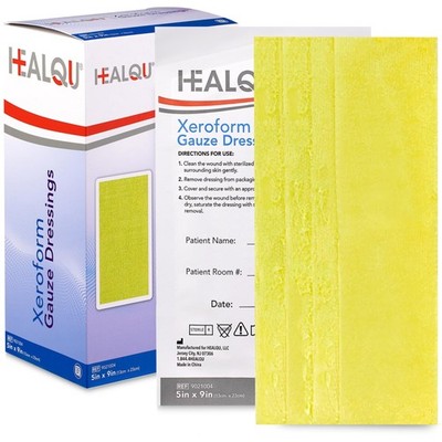 HEALQU Xeroform Petrolatum Dressing 5x9 - Box of 25 Sterile Vaseline Gauze  Oc... | eBay