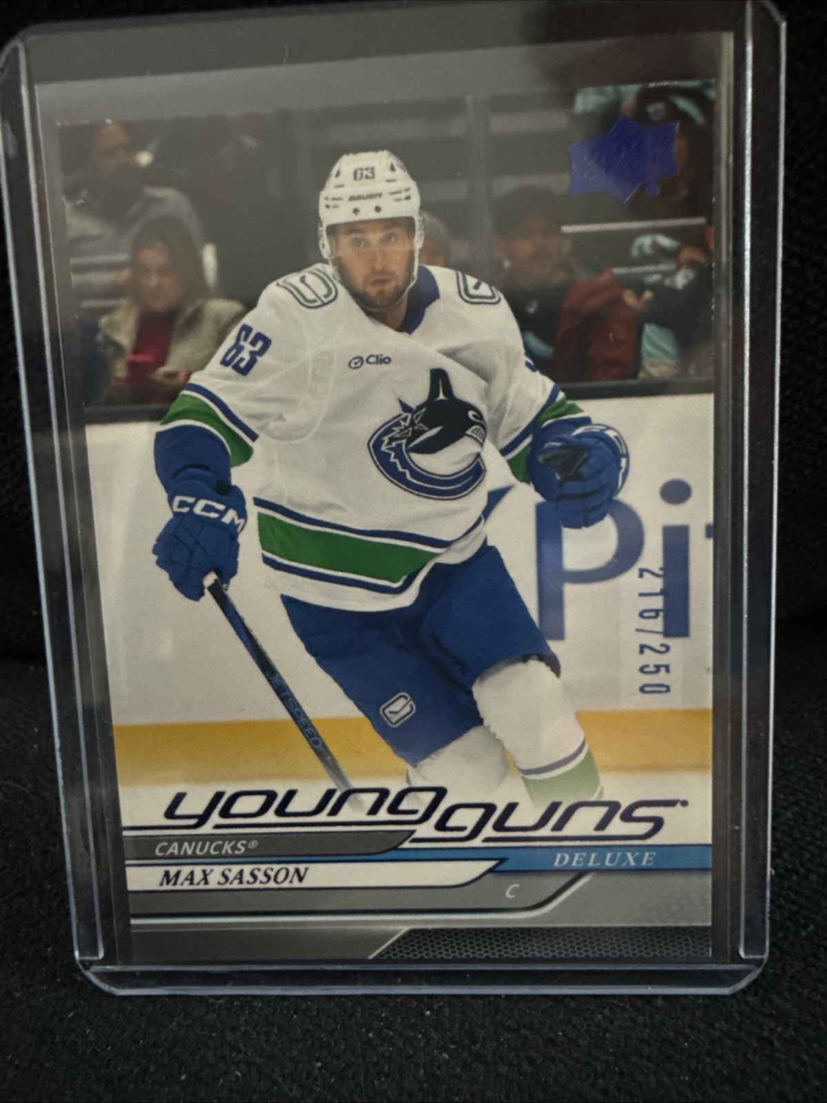 2024-25 Upper Deck Young Guns Deluxe Max Sasson /250 #716 Vancouver Canucks